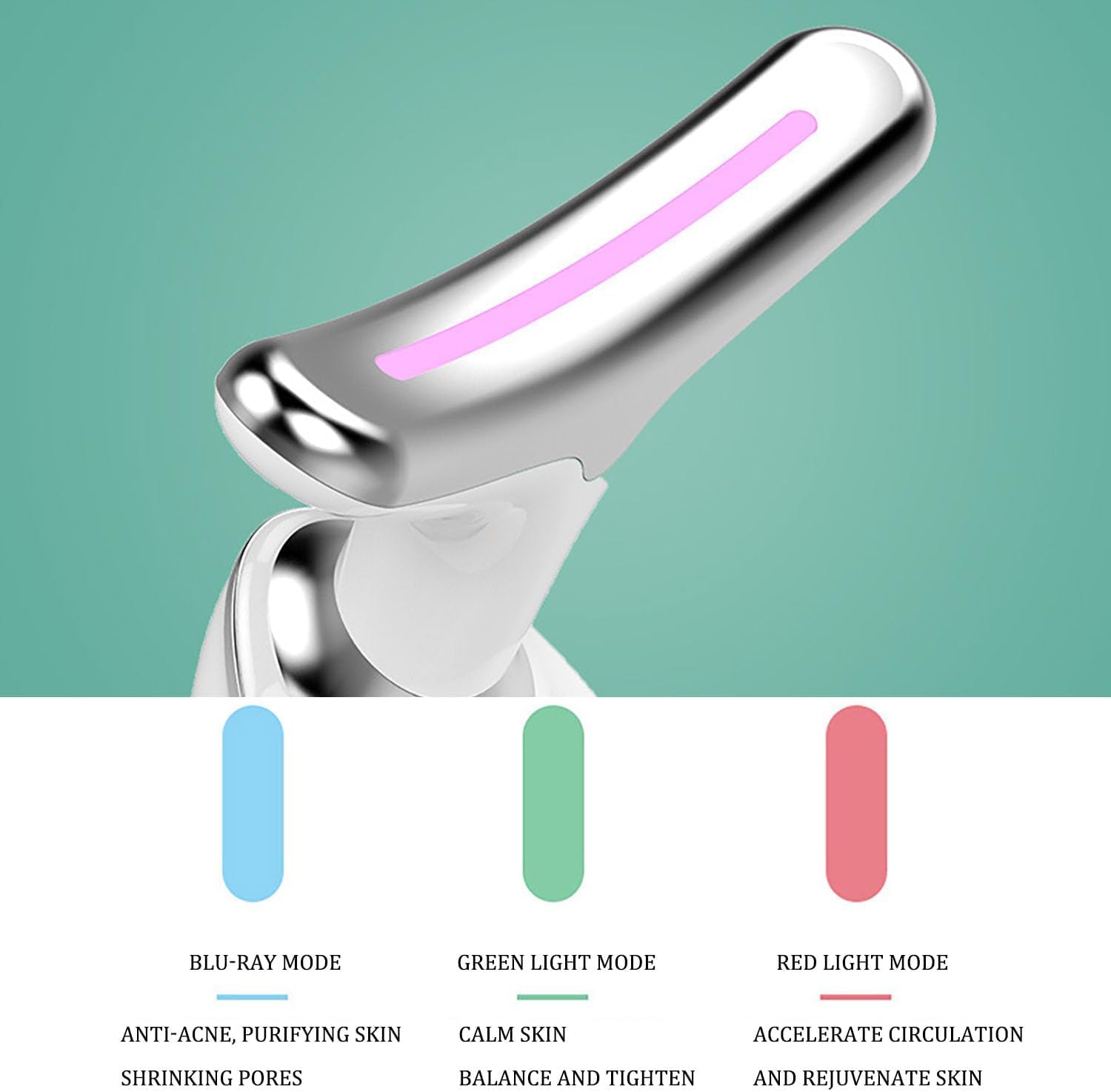 Pentafine Skin Lift Device | 7 Color LED | Face & Neck Skin Lifting| 3 Massage Modes| Face Sculpting Tool |Micro-currents to reduce Wrinkles| Hot Compress | Rechargeable| Type-C| 180 Min Use| Glow+ LE-04