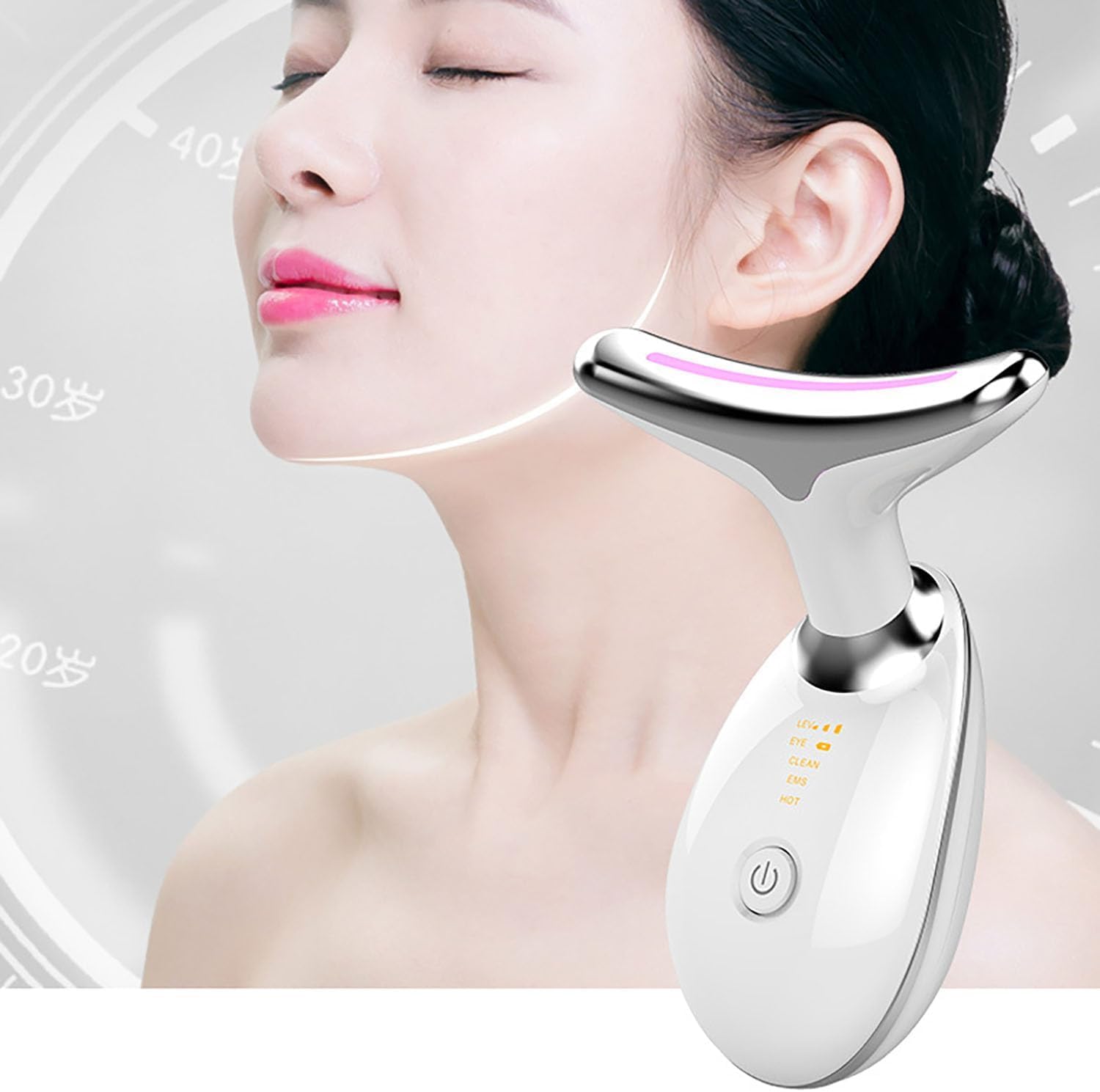 Pentafine Skin Lift Device | 7 Color LED | Face & Neck Skin Lifting| 3 Massage Modes| Face Sculpting Tool |Micro-currents to reduce Wrinkles| Hot Compress | Rechargeable| Type-C| 180 Min Use| Glow+ LE-04